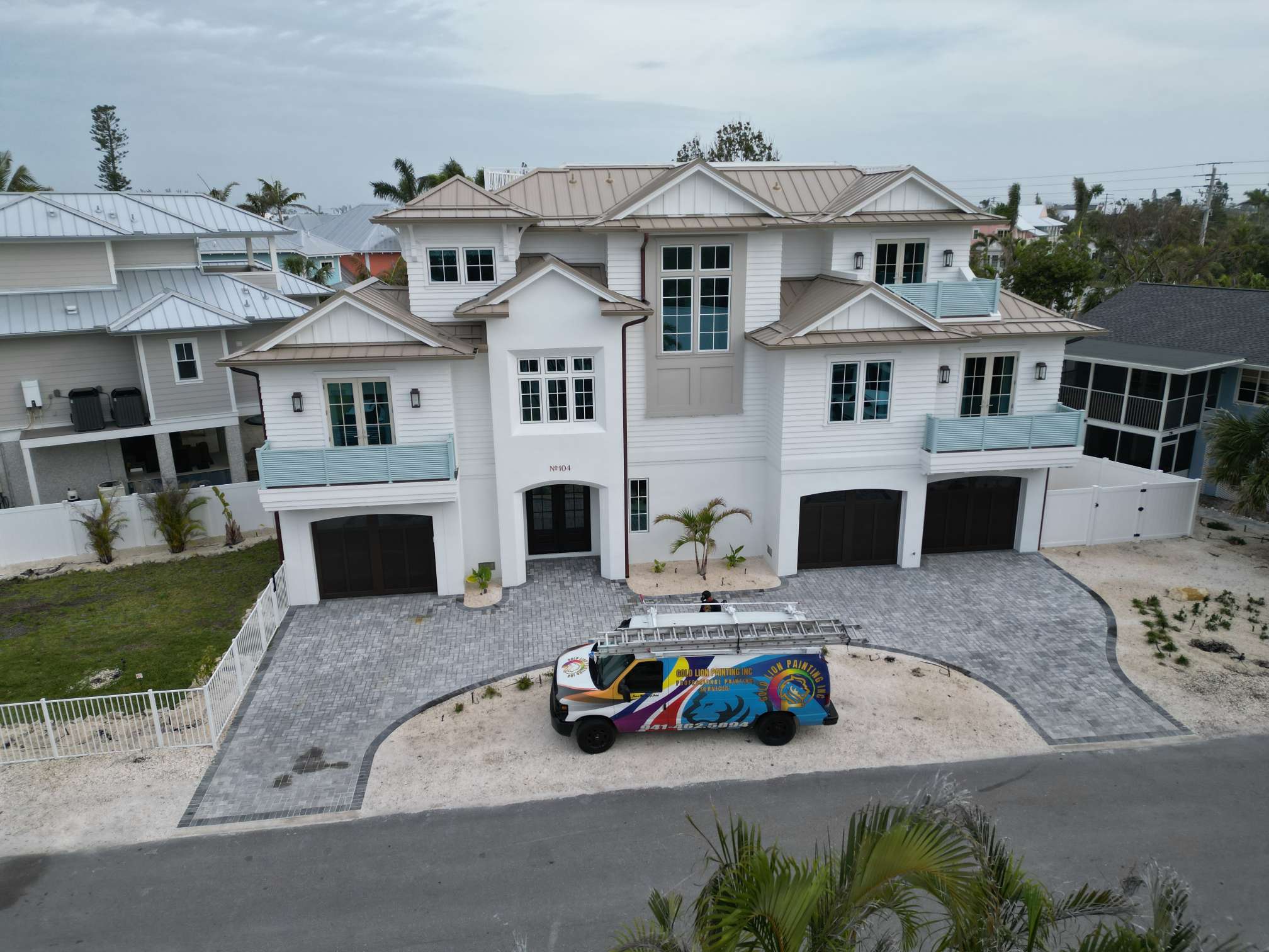 Luxury coastal exterior painting project in Anna Maria Island