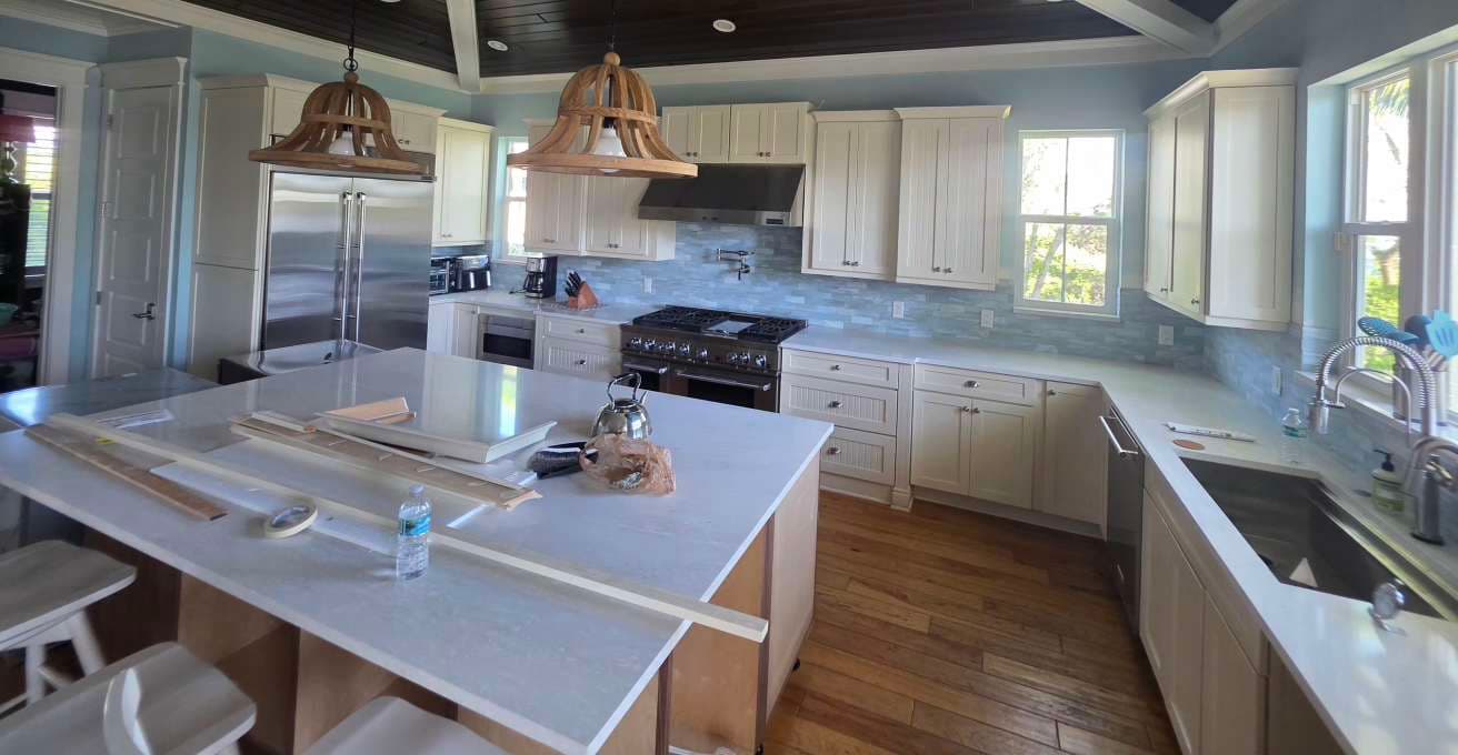 cabinet painting holmes beach 01 jpg by Gold Lion Painting Inc for Holmes Beach