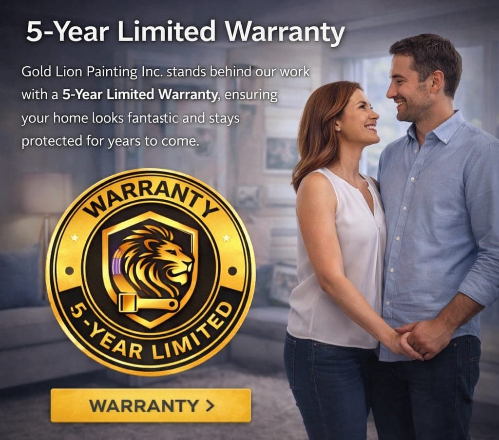 Gold Lion Painting 5-year limited warranty